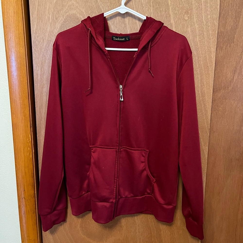 Red zip up